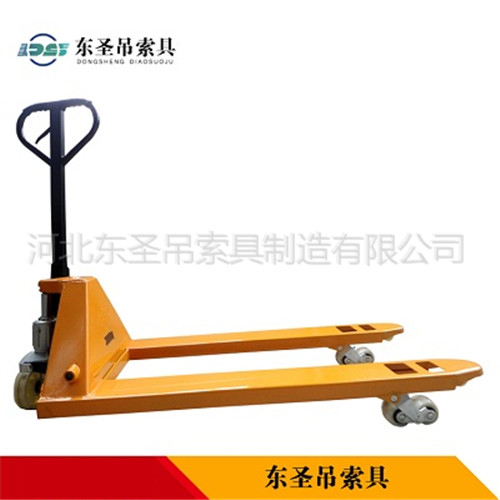 防爆手動叉車產(chǎn)品側(cè)面整機(jī)展示圖--河北東圣吊索具制造有限公司--小型攪拌機(jī)|石材夾具|液壓堆高車|手動叉車